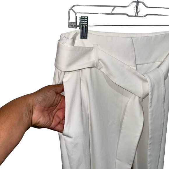 DKNY Women's Soft Ecru Wide Leg With Fabric Belt Pants Sz 16 NWT - Picture 3 of 12